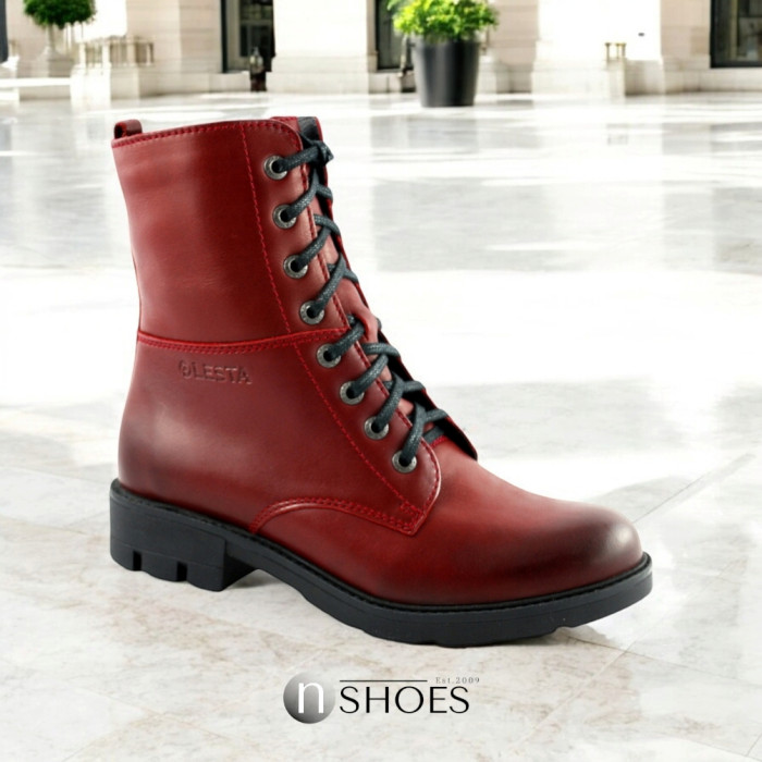 Women’s Burgundy Mid-Season Boots Lesta 191-6477-6-5148 5153