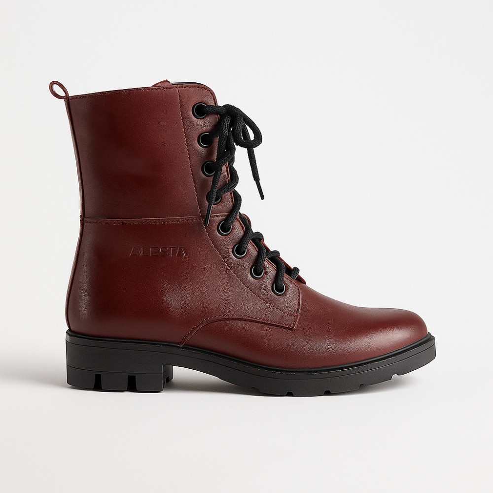 Женские бордовые демисезонные ботинки Lesta 191-6477-6-5148 5153