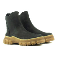 Fashionable women's black Chelsea boots Solo Femme Poland 65501-02-h92-c26-02-00 5157 made of genuine leather from a Polish factory