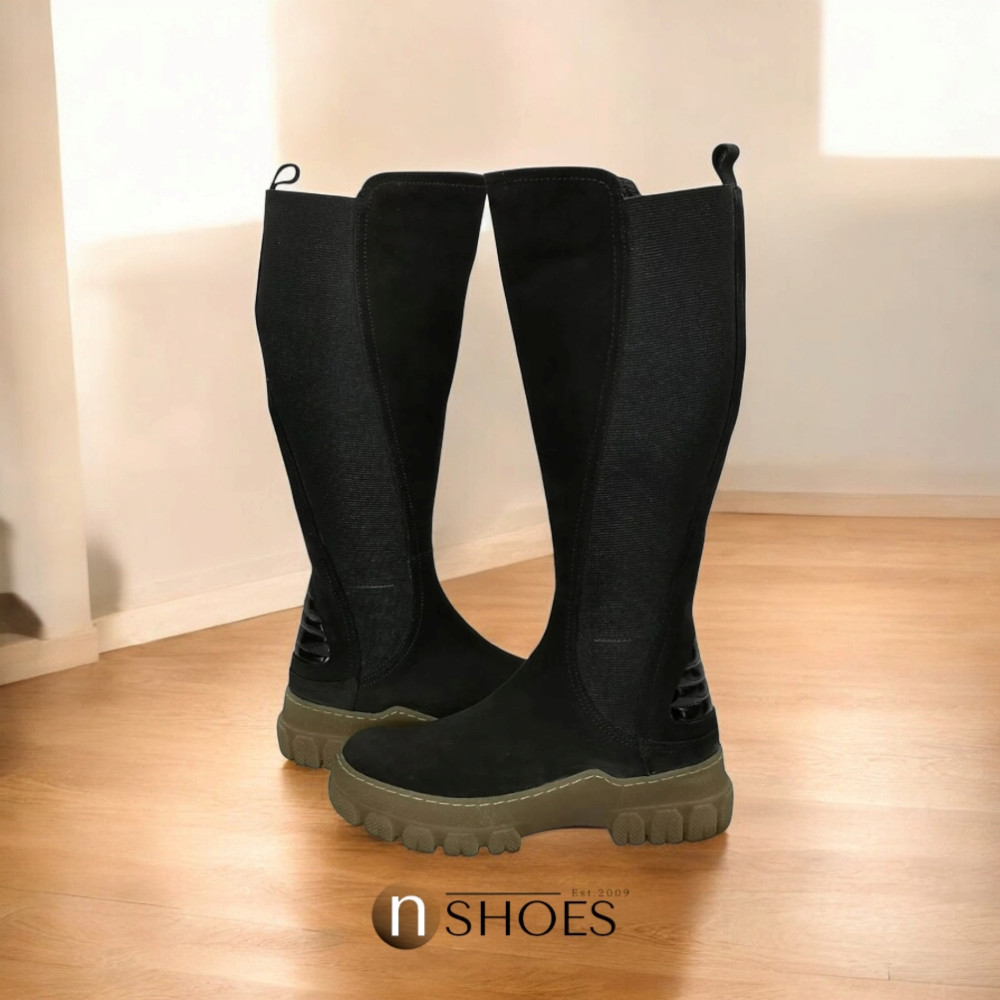 Жіночі чорні чоботи демісезонні Solo Femme (Польща) модель 5162