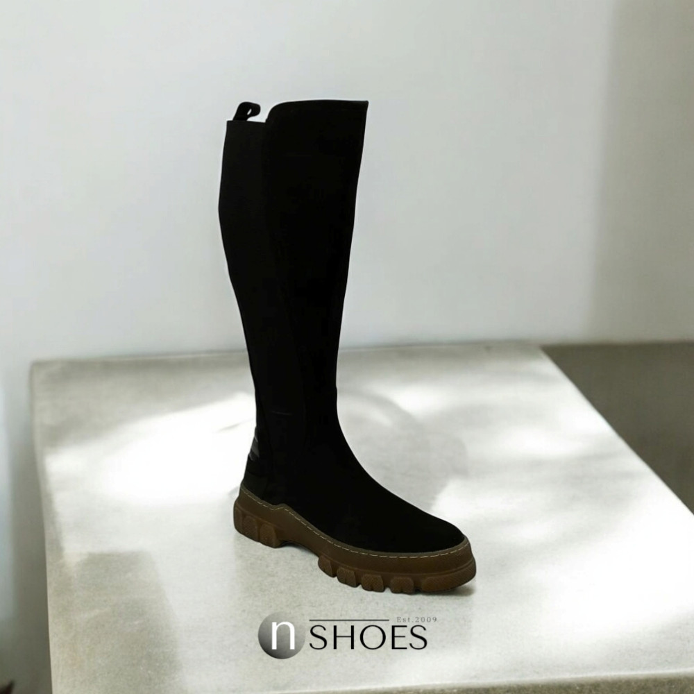 Жіночі чорні чоботи демісезонні Solo Femme (Польща) модель 5162