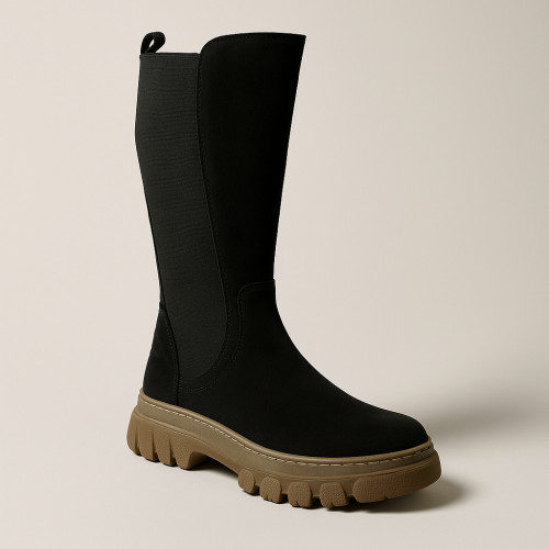 Жіночі стильні чорні чоботи демісезонні Solo Femme 65502-02-h92-c26-01-00 5162 з натуральної шкіри нубука 38 розмір зі знижкою від польської фабрики Жіночі стильні чорні чоботи демісезонні Solo Femme 65502-02-h92-c26-01-00 5162 з натуральної шкіри нубука 38 розмір зі знижкою від польської фабрики