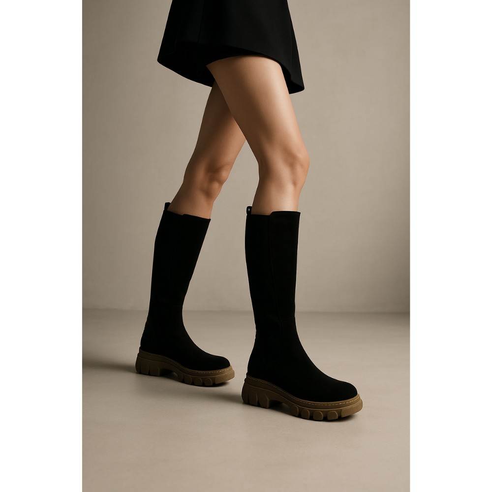 Жіночі чорні чоботи демісезонні Solo Femme (Польща) модель 5162