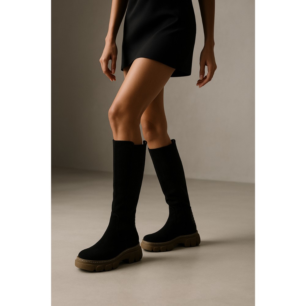 Жіночі чорні чоботи демісезонні Solo Femme (Польща) модель 5162