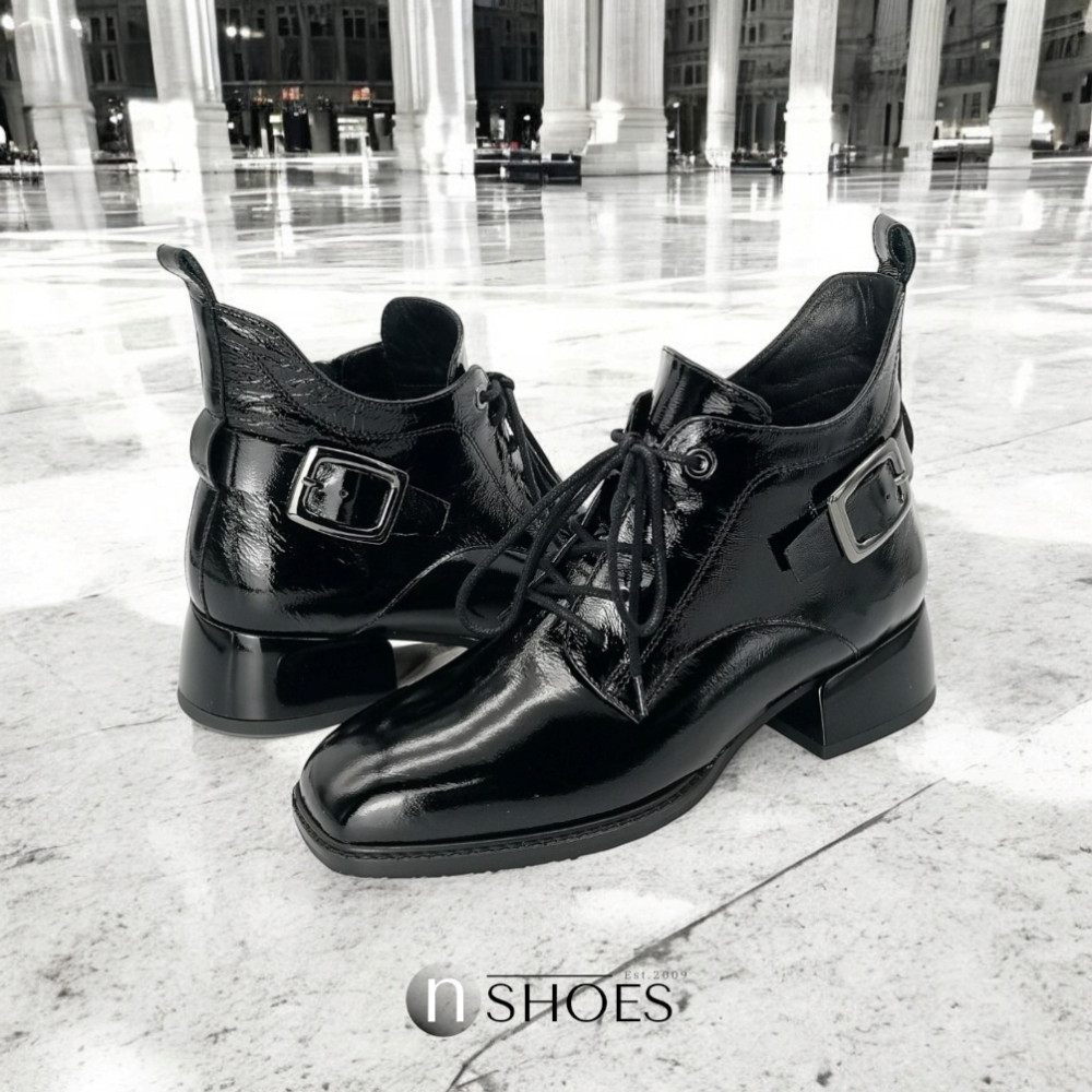 Жіночі чорні лакові ботильйони Bellum 5724-161-2-kris-3-2-21z 5165