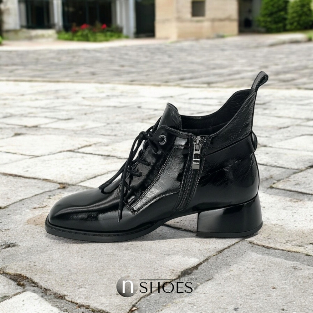 Жіночі чорні лакові ботильйони Bellum 5724-161-2-kris-3-2-21z 5165