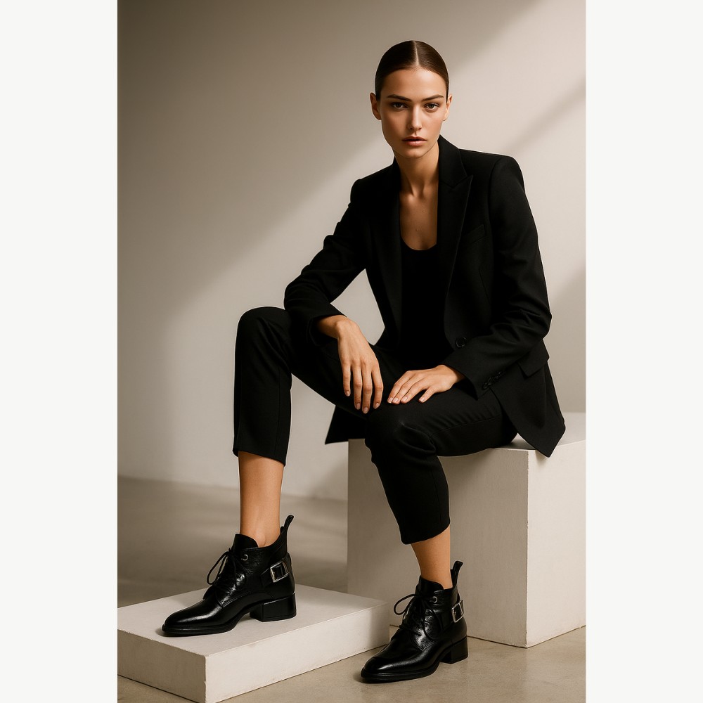 Жіночі чорні лакові ботильйони Bellum 5724-161-2-kris-3-2-21z 5165