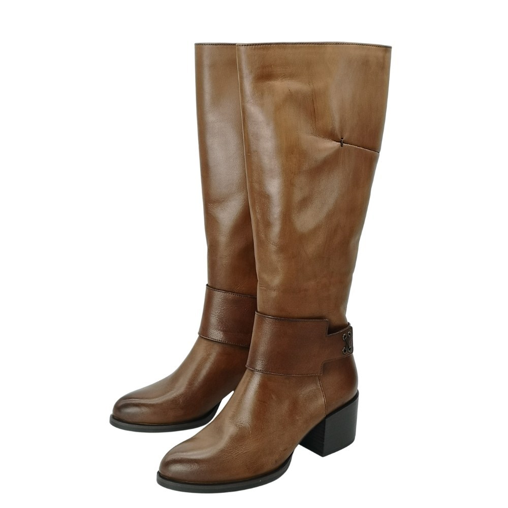 Женские коричневые сапоги Szydlowski (Польша) модель 5167