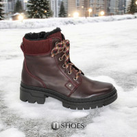 Женские бордовые ботинки Contes Польша 547-bordo-lic 5182