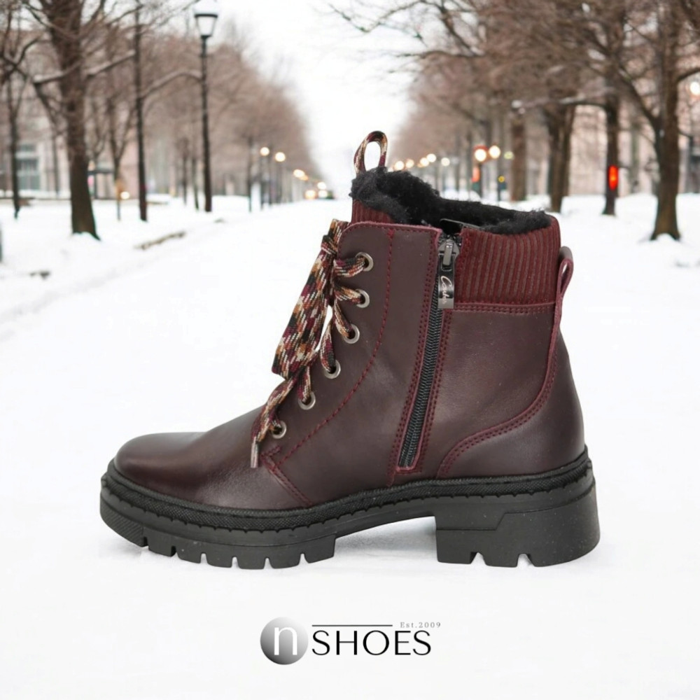 Жіночі бордові черевики зимові Contes (Польща) модель 5182