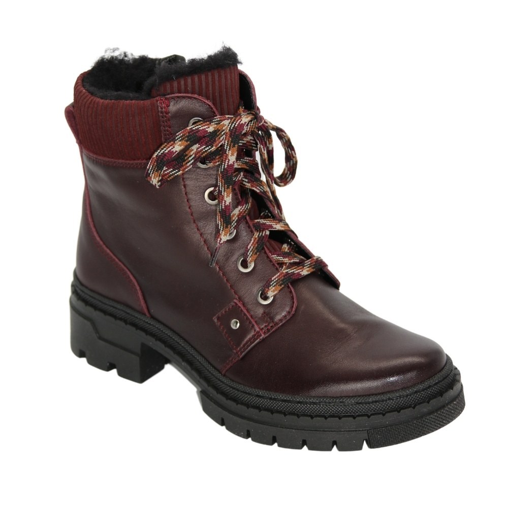 Жіночі бордові черевики зимові Contes (Польща) модель 5182