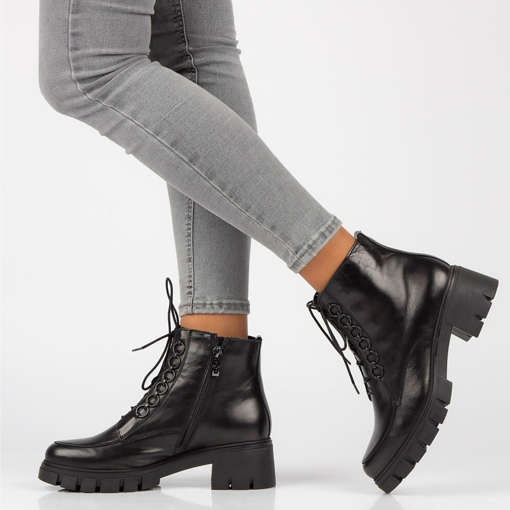 Модные женские черные ботинки Simen 4477a-faeda czarna модель 5388-5191