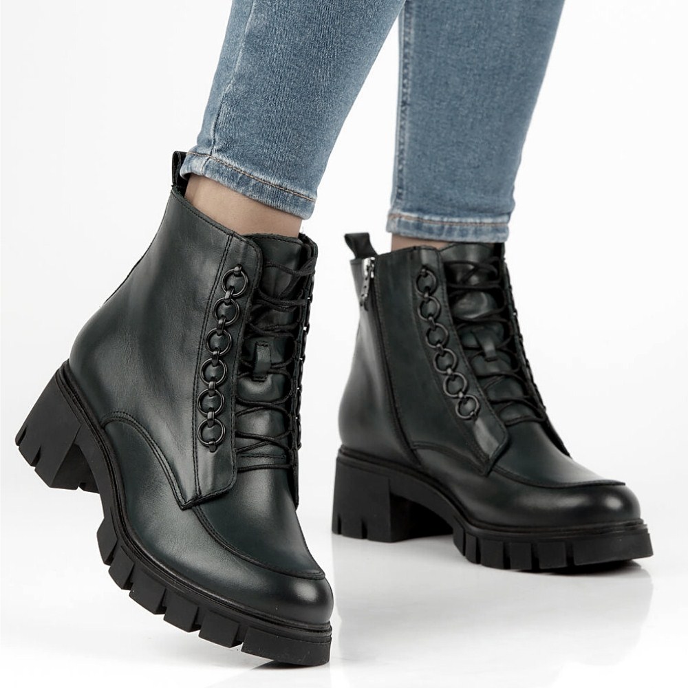 Модные женские черные ботинки Simen 4477a-faeda czarna модель 5388-5191