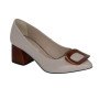 Women's beige mid-heeled pumps Kaniowski (Poland) model 5192