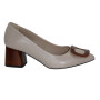 Women's beige mid-heeled pumps Kaniowski (Poland) model 5192