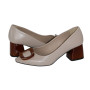 Women's beige mid-heeled pumps Kaniowski (Poland) model 5192
