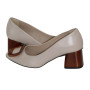 Women's beige mid-heeled pumps Kaniowski (Poland) model 5192