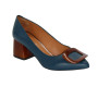 Women's blue mid-heeled pumps Kaniowski (Poland) model 5193