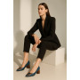 Women's blue mid-heeled pumps Kaniowski (Poland) model 5193