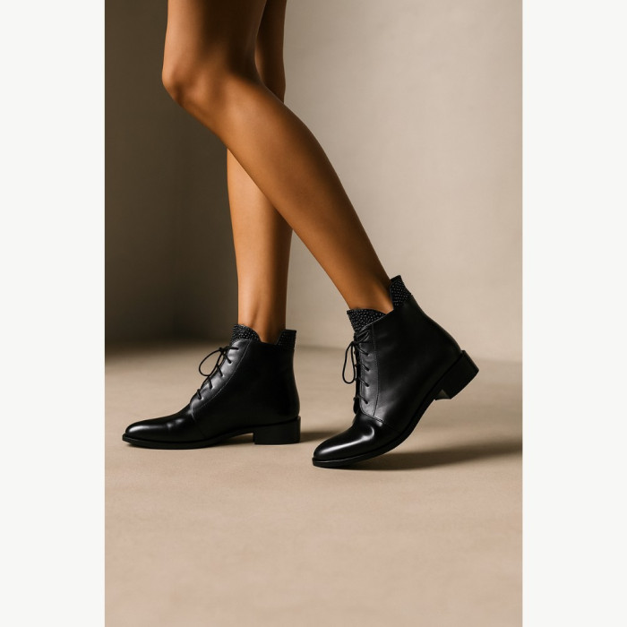Women's black demi-season boots Bellum (Poland) model 5195