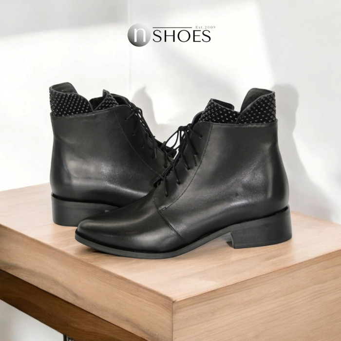 Women's black demi-season boots Bellum (Poland) model 5195