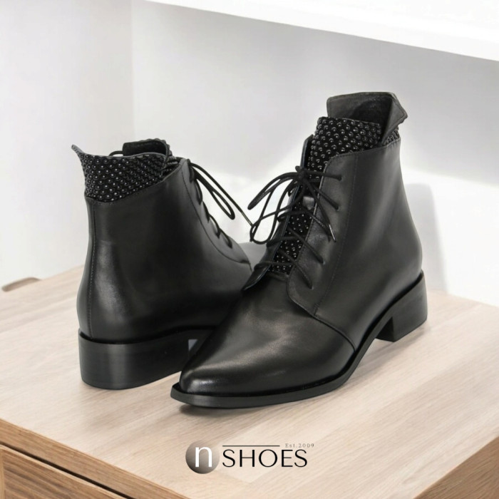 Women's black demi-season boots Bellum (Poland) model 5195