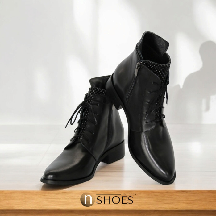 Women's black demi-season boots Bellum (Poland) model 5195