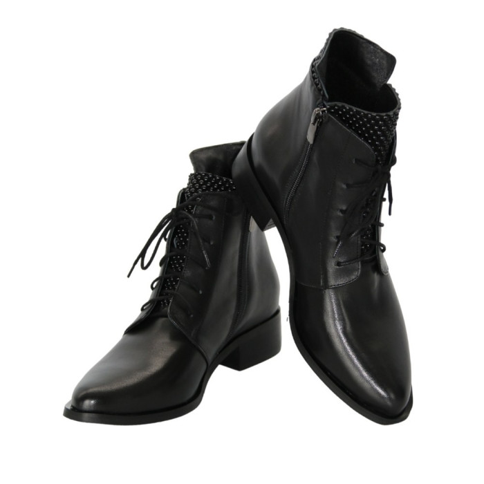 Women's black demi-season boots Bellum (Poland) model 5195