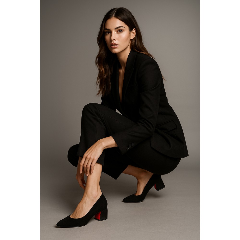 Женские черные туфли-лодочки Kaniowski (Польша) модель 5196