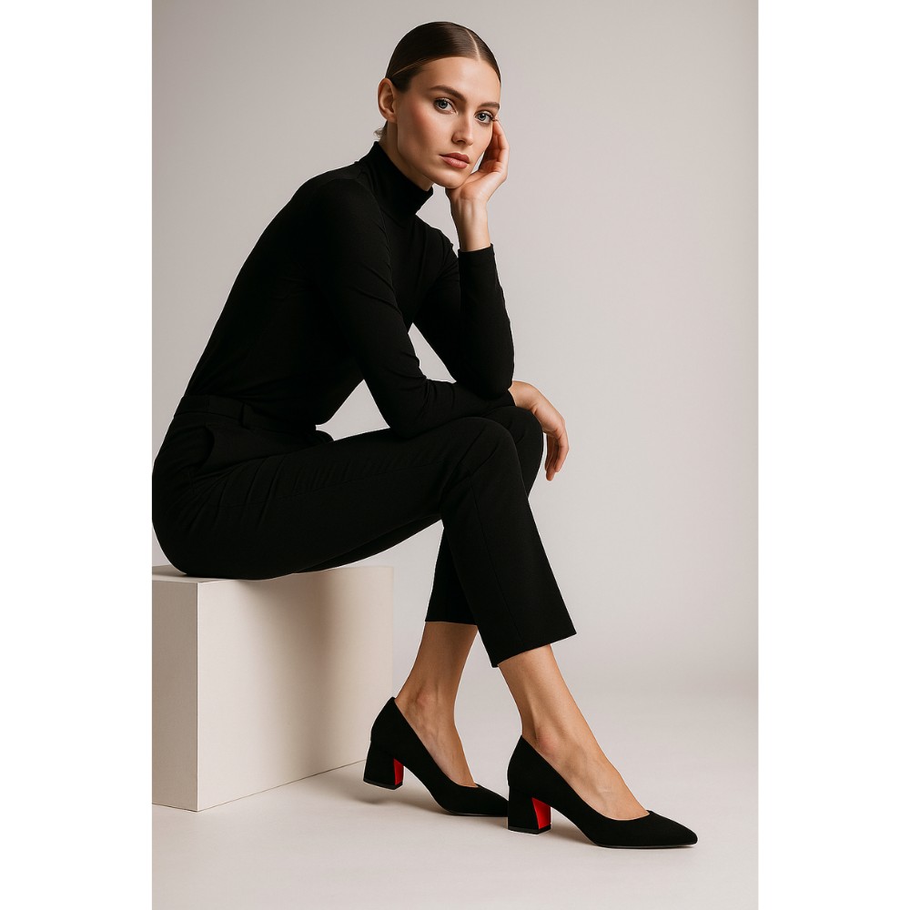 Женские черные туфли-лодочки Kaniowski (Польша) модель 5196