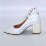 Жіночі білі туфлі-човники з ремінцем Bellum (Польща) модель 5197