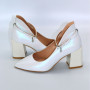 Жіночі білі туфлі-човники з ремінцем Bellum (Польща) модель 5197