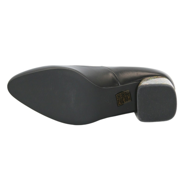 Women's black pumps with medium heels Kaniowski (Poland) model 5198