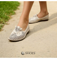 Женские белые балетки Anna Lucci Турция 176423 176425 148-1-05 NORMA 5207 с перефорацией из натуральной кожи от турецкой фабрики