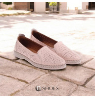 Женские розовые балетки мокасины Anna Lucci Турция 172005 1020-11-L04 РОЗ 5210 из натуральной кожи от турецкой фабрики