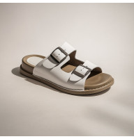 Женские белые шлепки Lonza Турция 171405 P32 BEYAZ 5213 с натуральной кожи