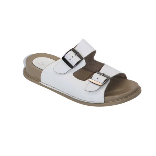 Women's white flip-flops Lonza Türkiye 171405 P32 BEYAZ 5213 with genuine leather Women's white flip-flops Lonza Türkiye 171405 P32 BEYAZ 5213 with genuine leather
