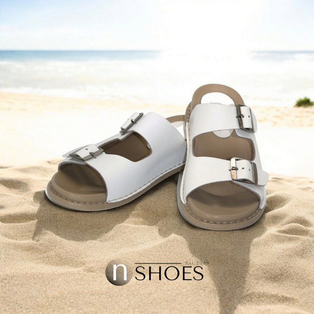 Купить летние женские шлепанцы Lonza 171405 P32 BEYAZ из натуральной кожи