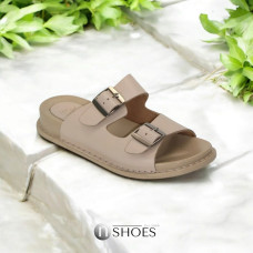 Женские бежевые шлепки Lonza Турция 171406 P32 BEJ 5214 из натуральной кожи