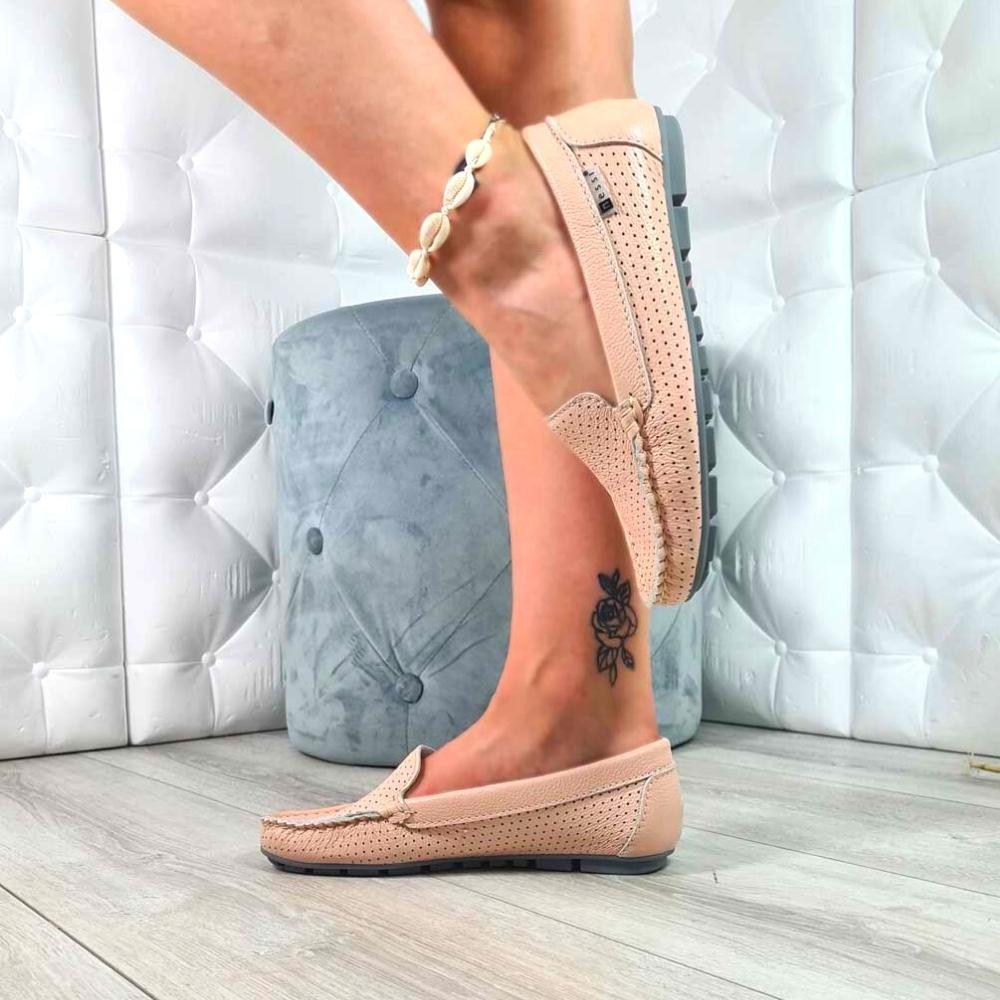 Жіночі рожеві мокасини Nessi (Польща) модель 5218