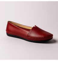 Женские красные комфортные мокасины Lesta Польша 241-4151-1-5148 5225 из натуральной кожи от польских фабрик