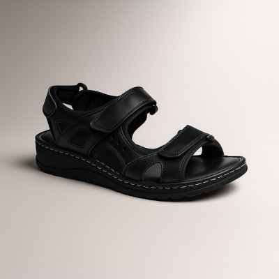 Women's black sandals Lonza Türkiye 176753 2051 BLACK KOGA 5239 casual with Velcro for fixing the foot made of genuine leather Women's black sandals Lonza Türkiye 176753 2051 BLACK KOGA 5239 casual with Velcro for fixing the foot made of genuine leather