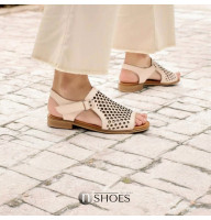 Женские бежевые босоножки с перфорацией Anna Lucci Турция 184668 532-500 5242 из натуральной кожи