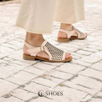 Женские бежевые босоножки с перфорацией Anna Lucci Турция 184668 532-500 5242 из натуральной кожи