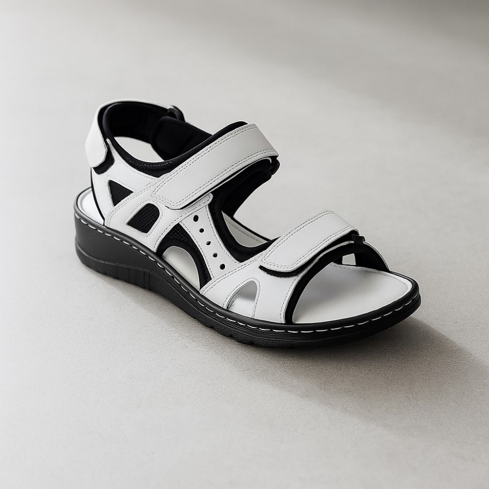 Женские белые босоножки Lonza 171813 176734 2051 WHITE из натуральной кожи