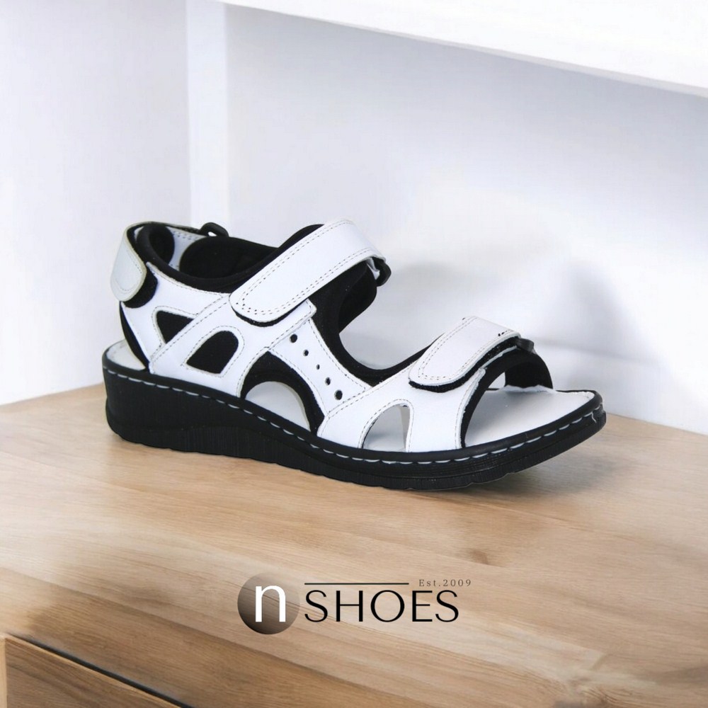 Женские белые босоножки Lonza 171813 176734 2051 WHITE из натуральной кожи