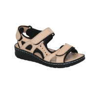 Женские бежевые босоножки Lonza Турция 176751 2051 BEIGE 5244 повседневные на липучках с натуральной кожи