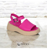 Женские розовые босоножки на платформе Anna Lucci Турция 983-077 YAKMA FUSHIA 5246 из натуральной кожи