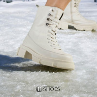 Women's white winter boots ARTO model 105 from genuine leather from the Ukrainian manufacturer