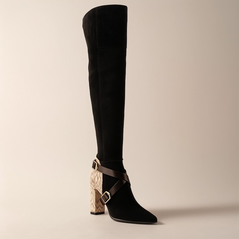 Чоботи ботфорти Conhpol-Bis B-2927V Nero з натуральної шкіри